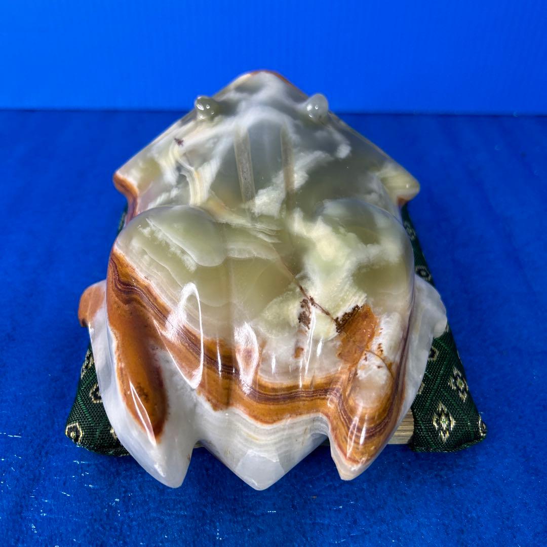 瑪瑙石 カエル置物　メノウ石　お金がカエル置物　パワーストーン置物
