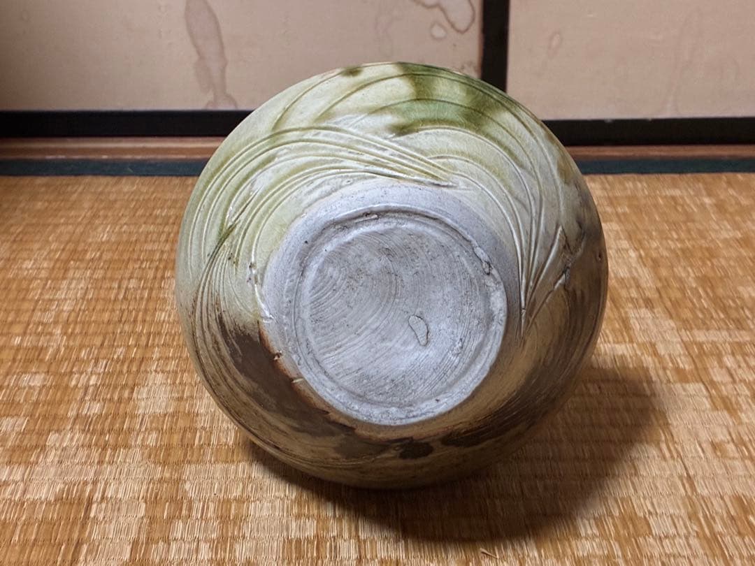 イスラム古陶 ペルシャ陶器 古陶器 魚紋 緑黄釉 陶器 水差し ピッチャー 水注