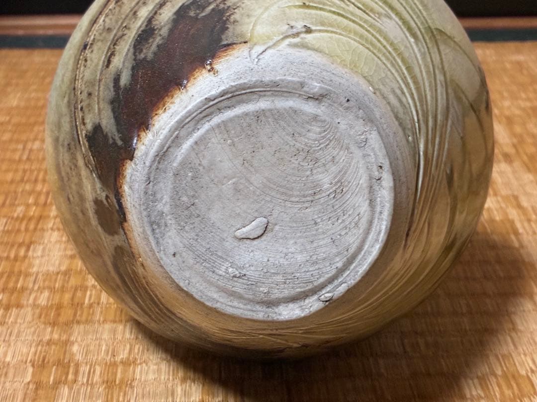 イスラム古陶 ペルシャ陶器 古陶器 魚紋 緑黄釉 陶器 水差し ピッチャー 水注