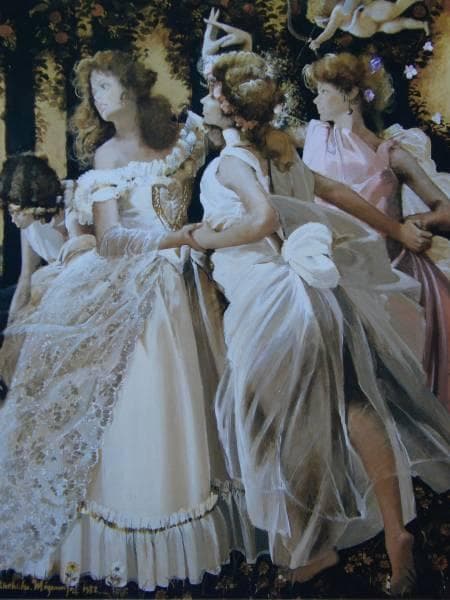 宮永岳彦、翔、希少な画集より、新品額装付