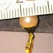 （本物）ホワイト真珠ペンダント「K18パール付Top総重量0.6g」K18金