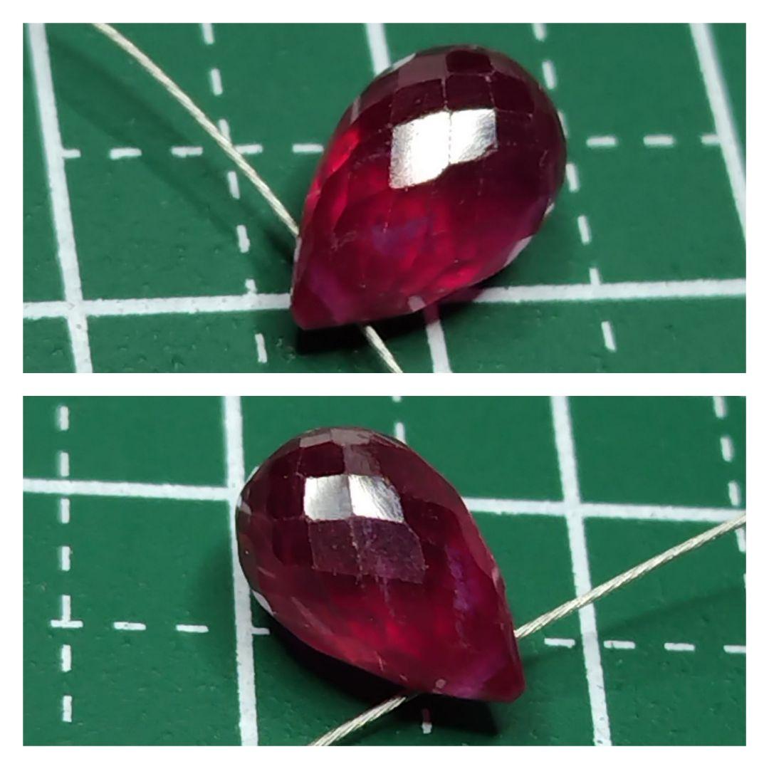 【ご確認用】K18 大きめ 宝石質 赤いルビー ドロップカット ペンダントトップ