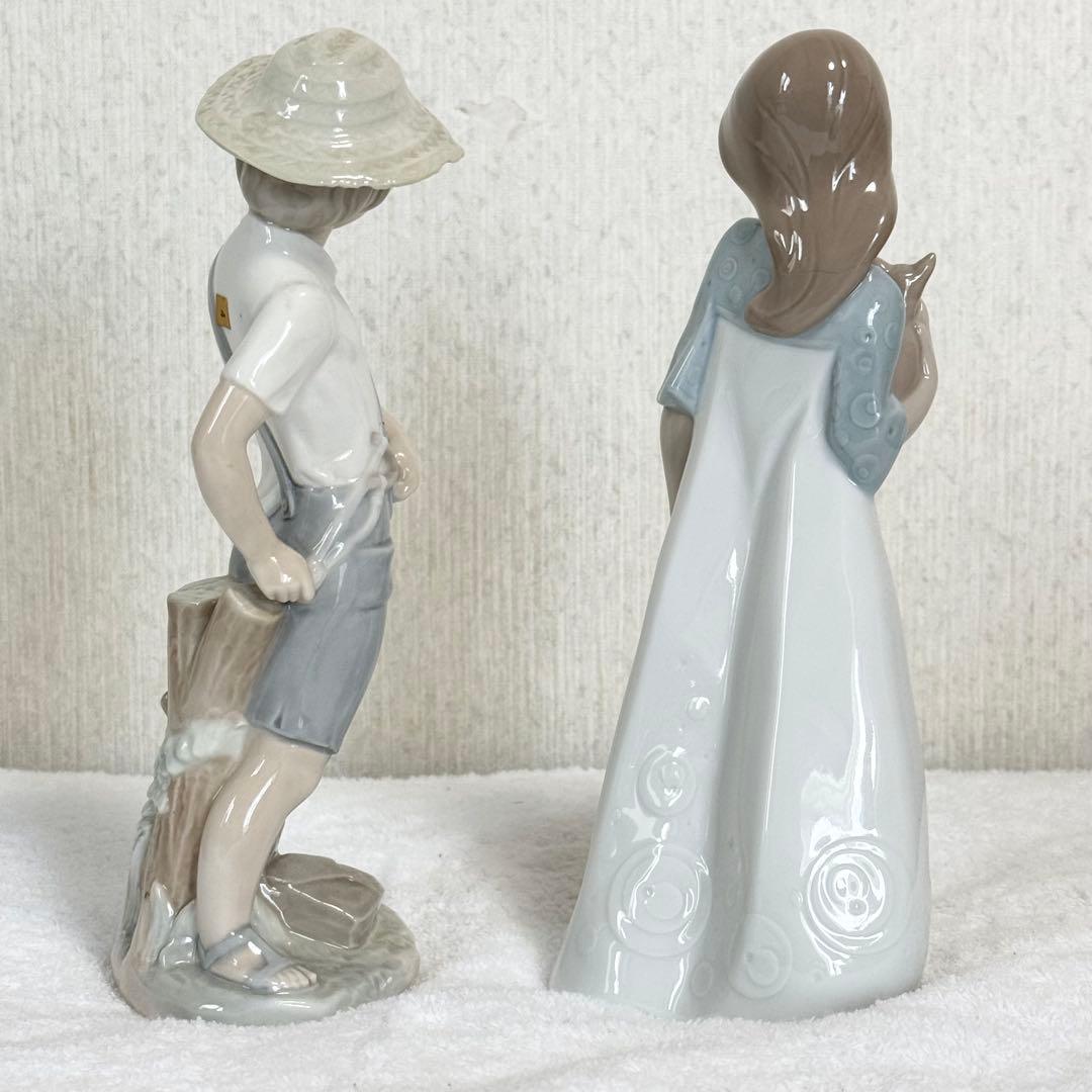 【特価】NAO リヤドロ　少女と子犬　少年　2体セット