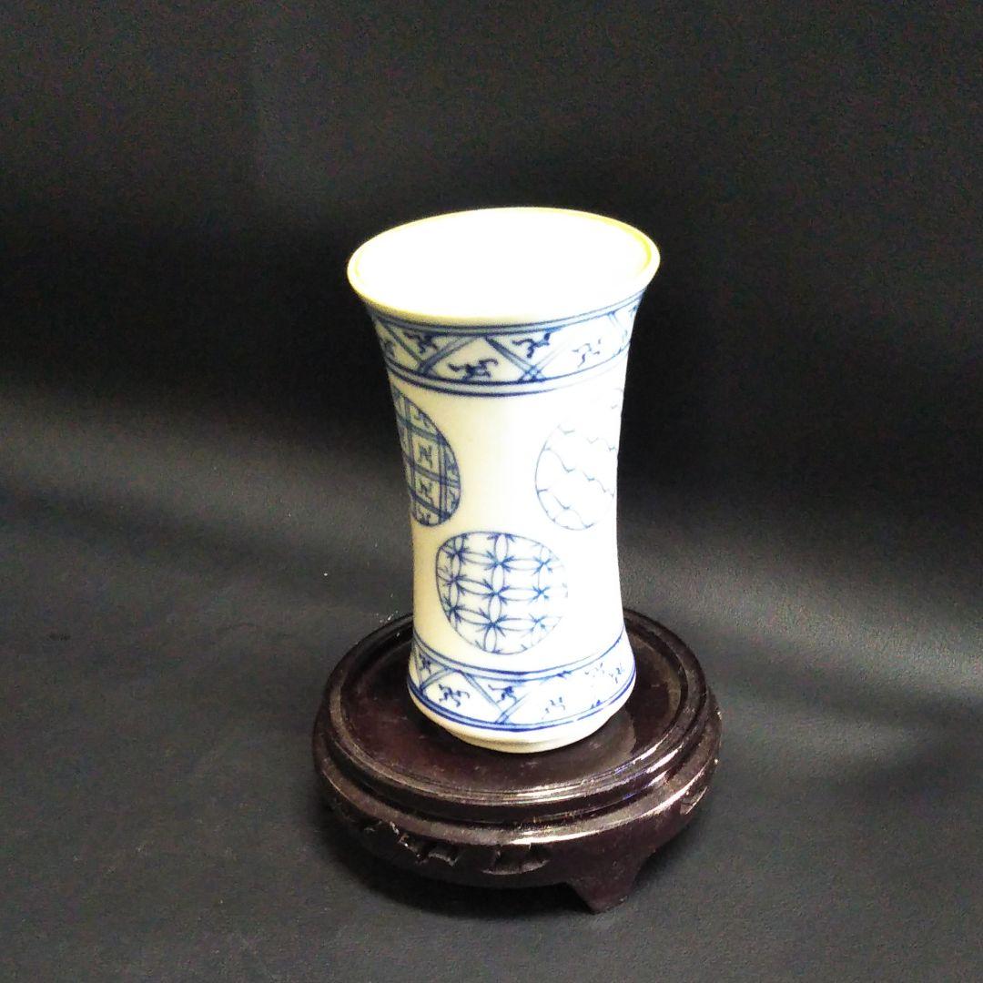 ※中国古美術/青花祥瑞花瓶(底款:◎)大明天啓年製/