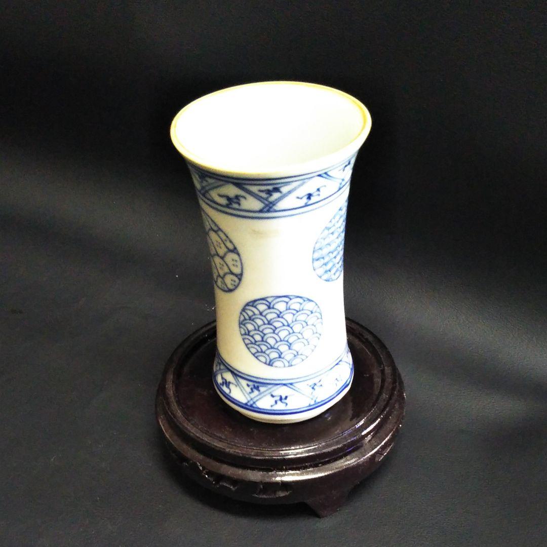 ※中国古美術/青花祥瑞花瓶(底款:◎)大明天啓年製/