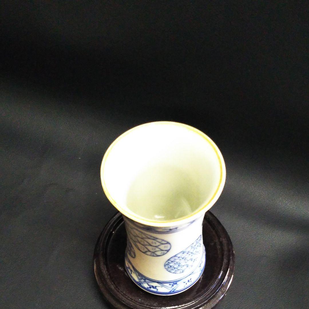 ※中国古美術/青花祥瑞花瓶(底款:◎)大明天啓年製/