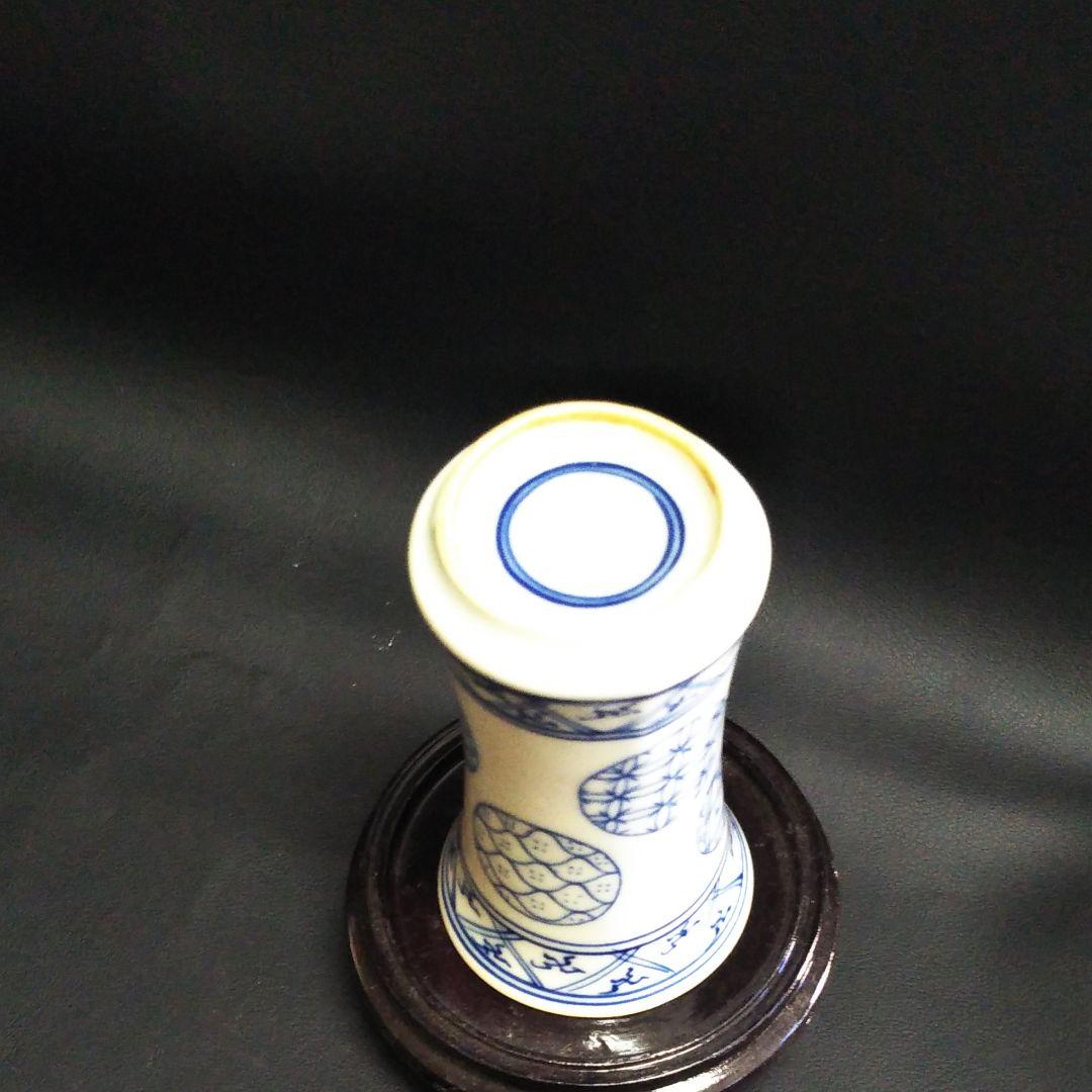 ※中国古美術/青花祥瑞花瓶(底款:◎)大明天啓年製/