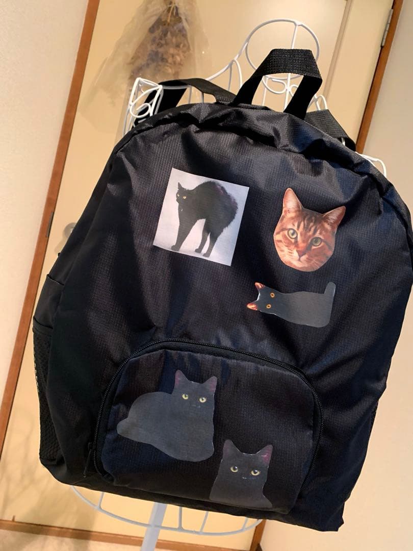 【ねここ】　オーダー　黒リュック　ベージュリュック　２点