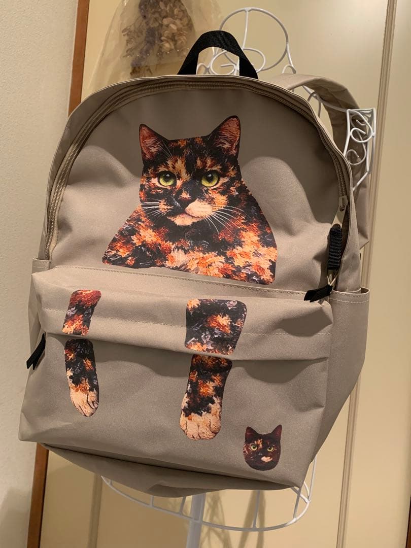 【ねここ】　オーダー　黒リュック　ベージュリュック　２点