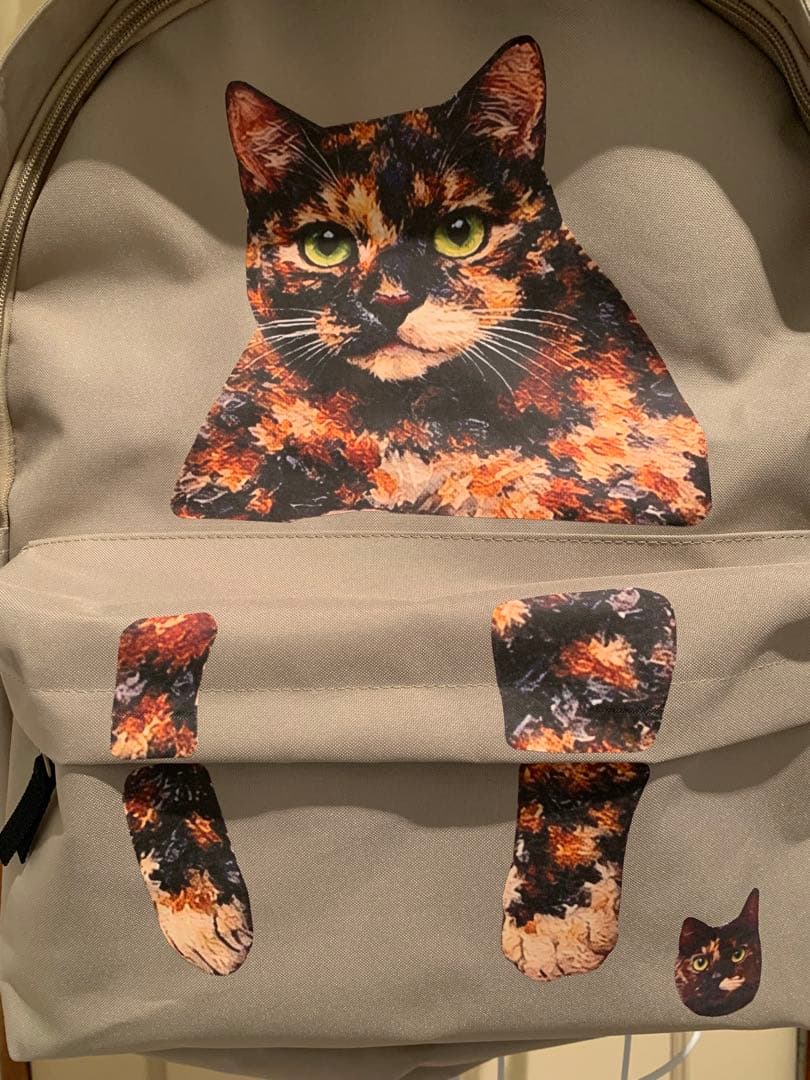 【ねここ】　オーダー　黒リュック　ベージュリュック　２点