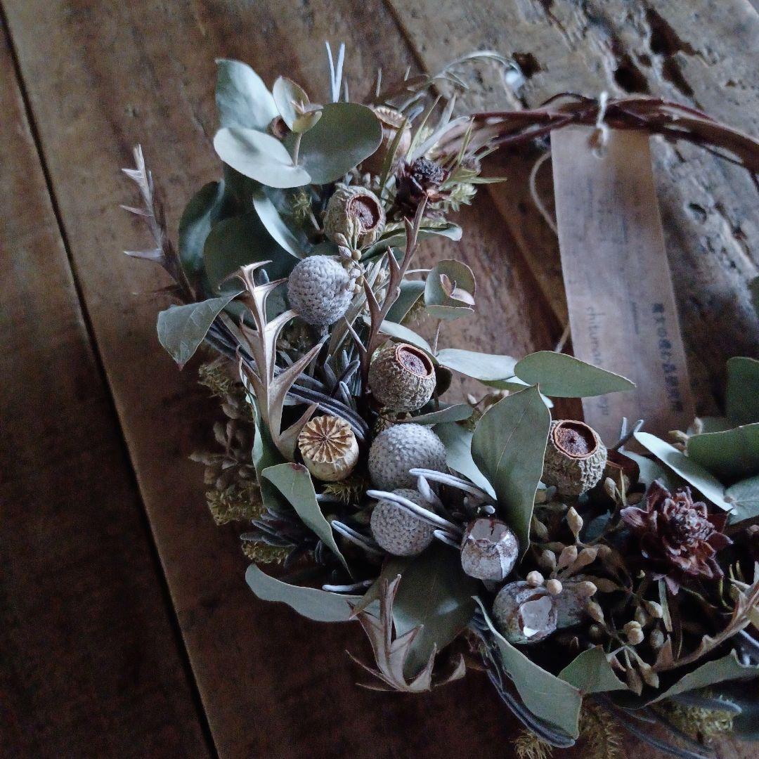 【小さな魔女の棲む森 ～木の実と詩～】ドライフラワー リース