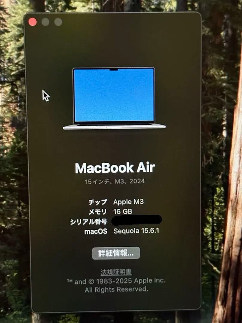 M3 MacBook Air 15インチ 512GB 16GB