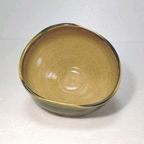 茶道具　抹茶茶碗 　(織部)　藤原 一門