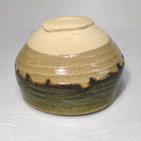 茶道具　抹茶茶碗 　(織部)　藤原 一門