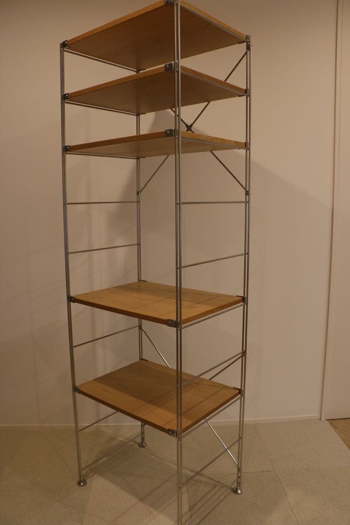 無印　ステンレスユニットシェルフ　オーク材棚セット　大