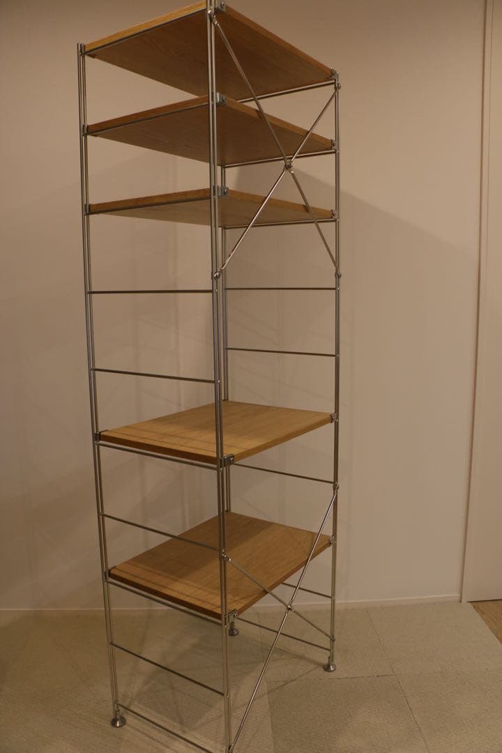 無印　ステンレスユニットシェルフ　オーク材棚セット　大