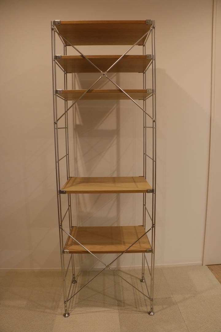 無印　ステンレスユニットシェルフ　オーク材棚セット　大