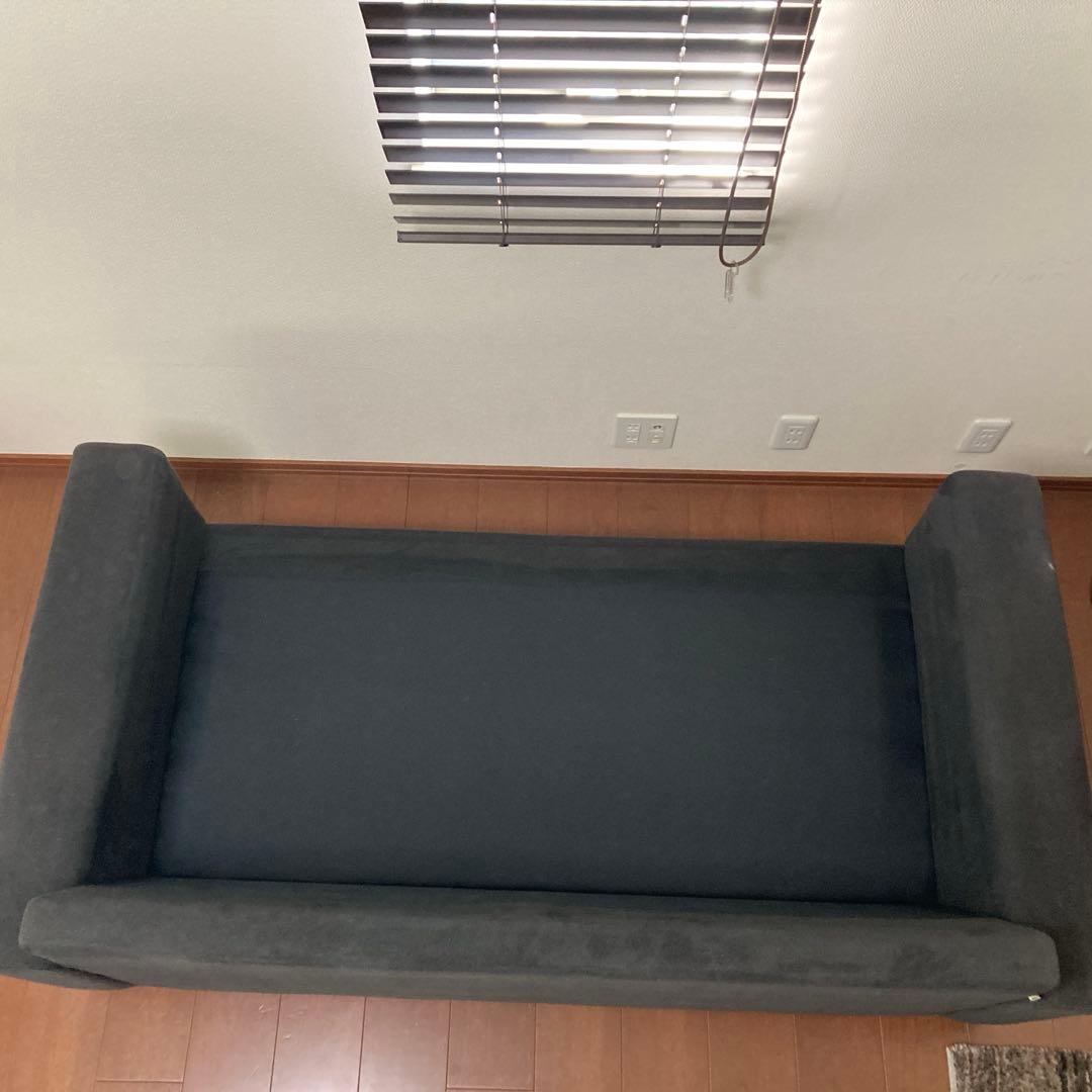 送料込　ソファ　2人掛　NOYES スウェード調ファブリック　チャコールグレー