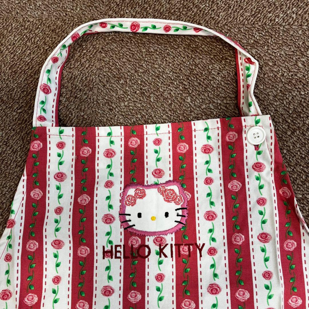希少 美品 平成レトロ サンリオ ハローキティ 薔薇 エプロン 2000年
