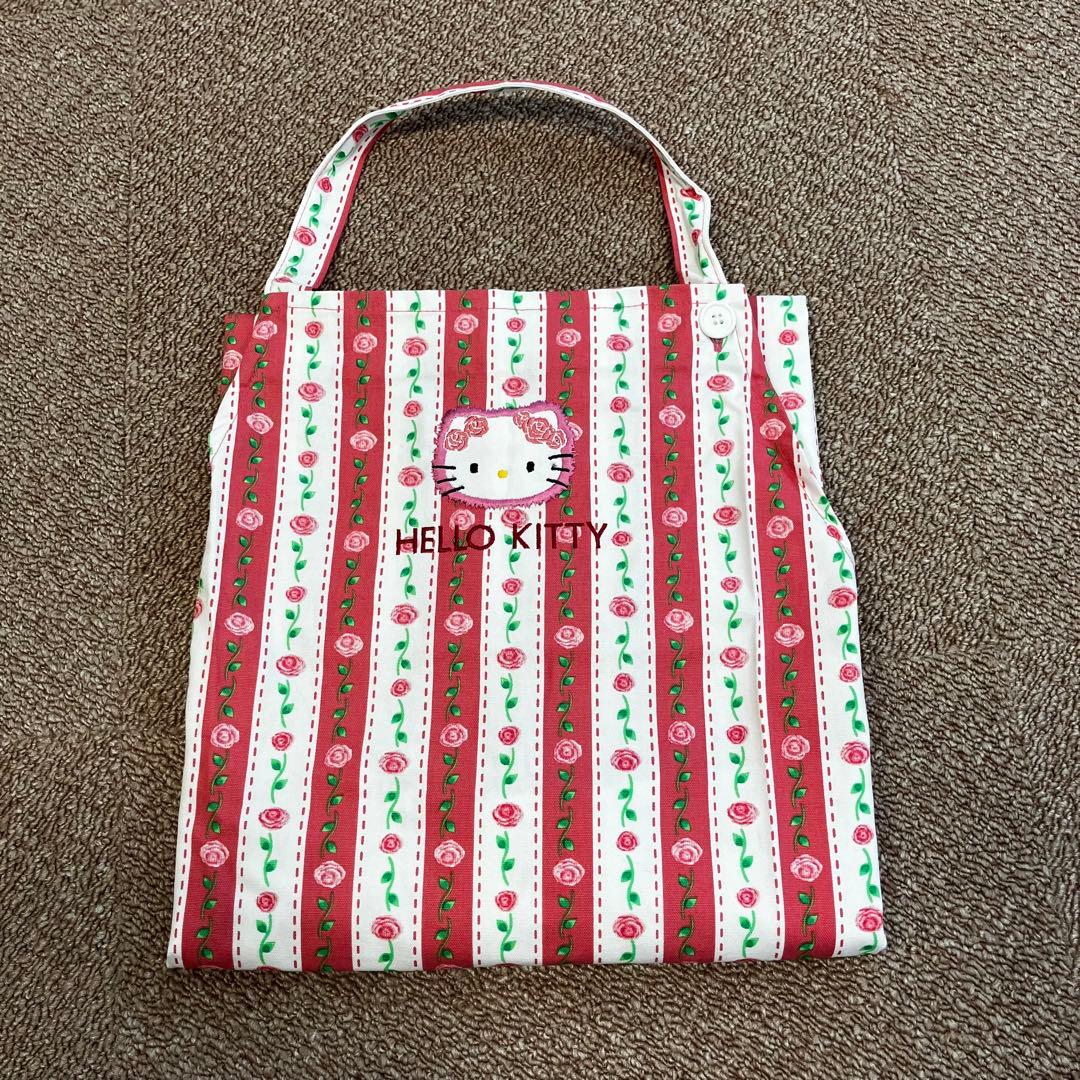 希少 美品 平成レトロ サンリオ ハローキティ 薔薇 エプロン 2000年