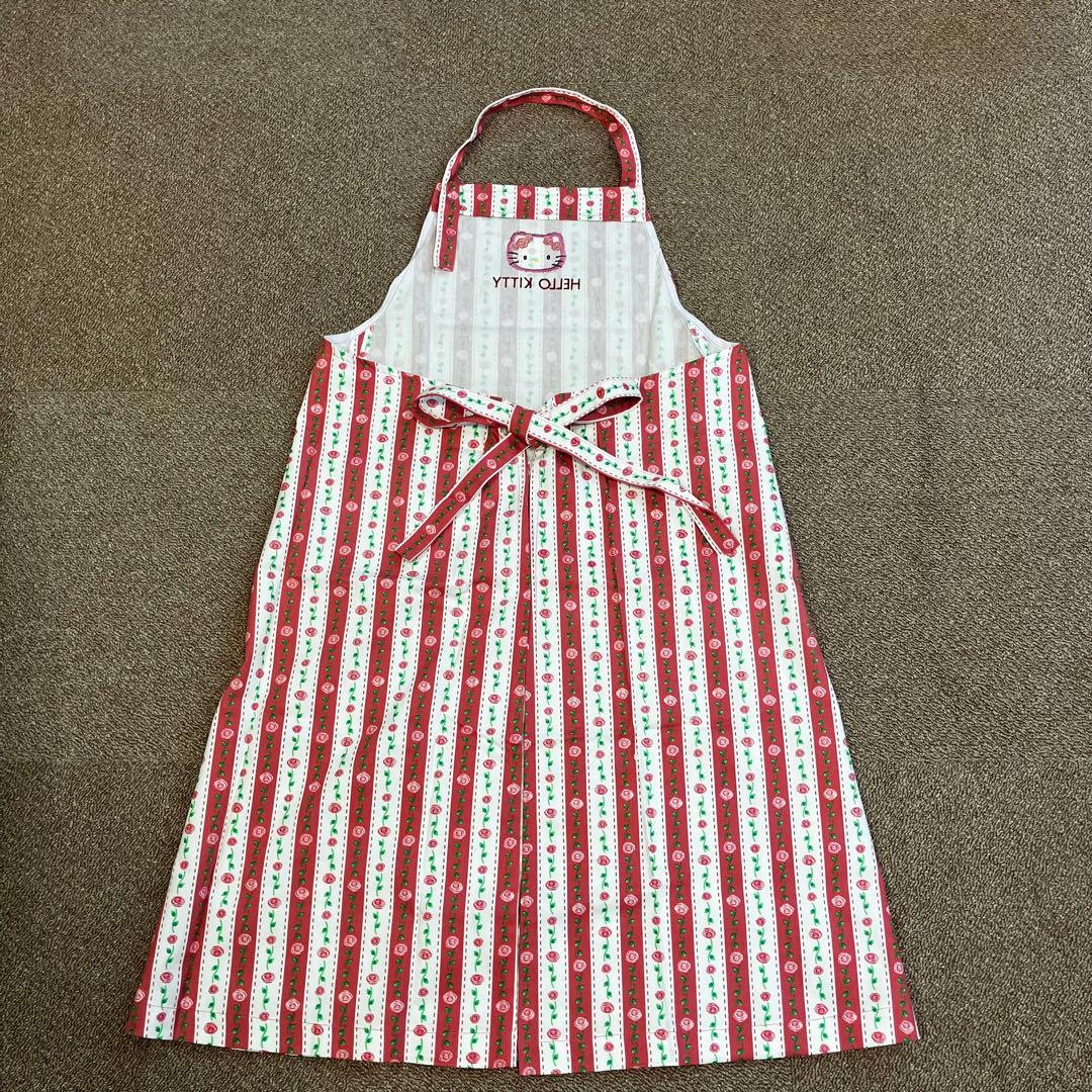 希少 美品 平成レトロ サンリオ ハローキティ 薔薇 エプロン 2000年