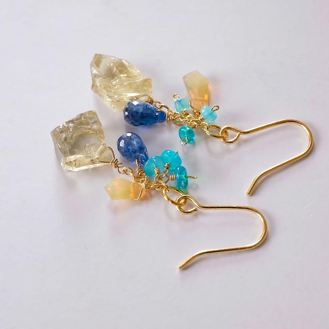 14kgfシリマナイトごろっとピアス/イヤリング