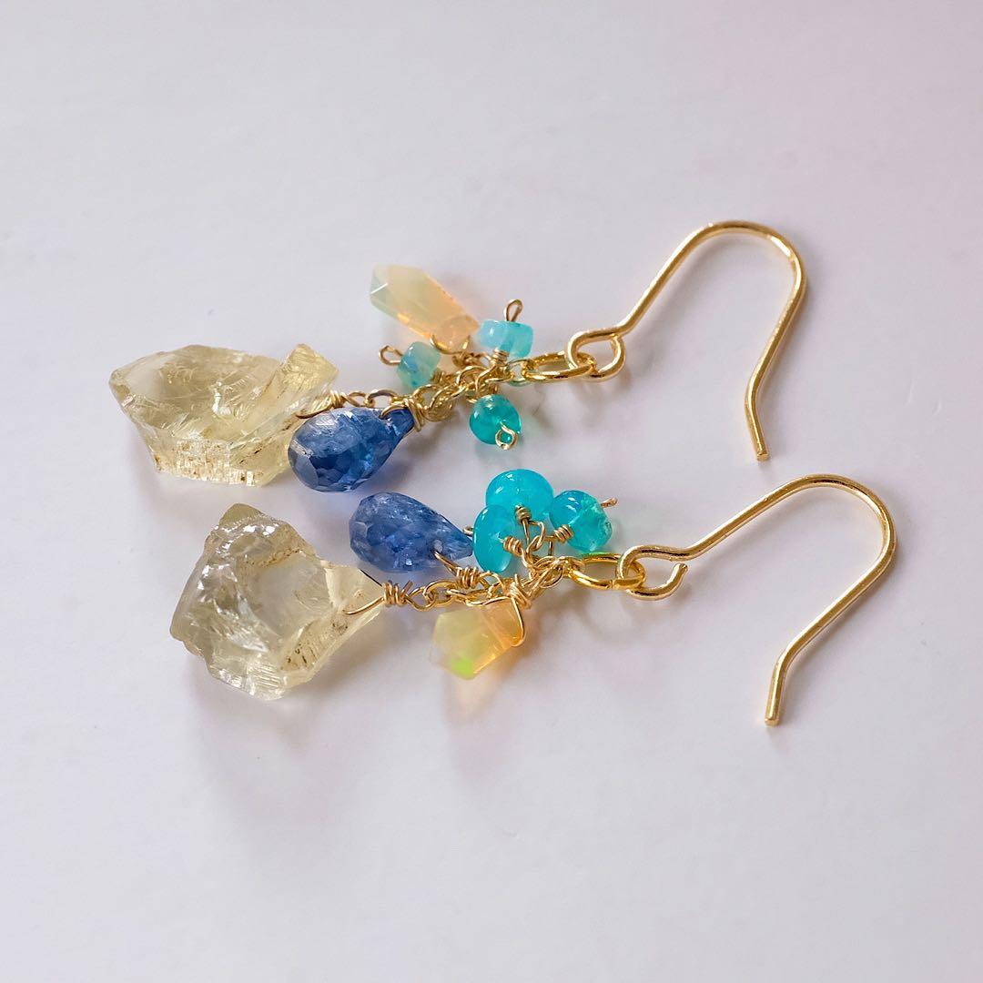 14kgfシリマナイトごろっとピアス/イヤリング