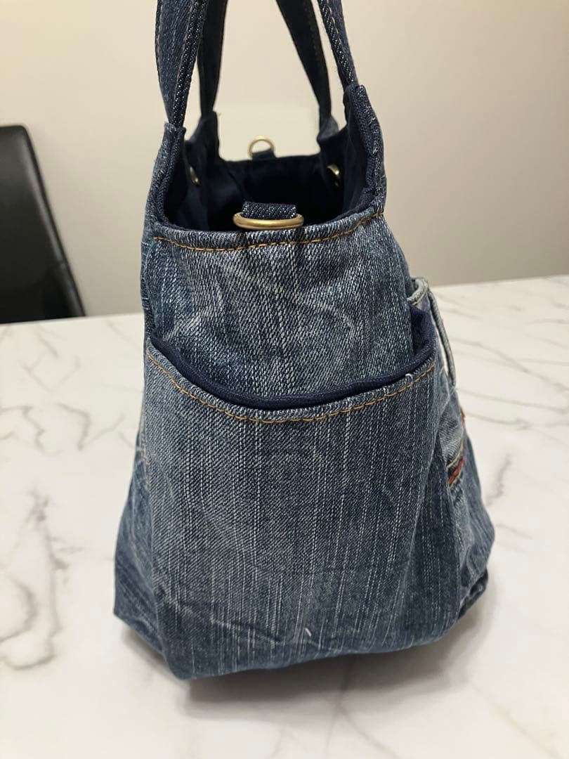 547 そらママ専用大きめデニムリメイクバック　ハンドメイド