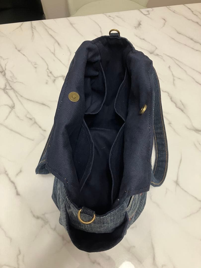 547 そらママ専用大きめデニムリメイクバック　ハンドメイド