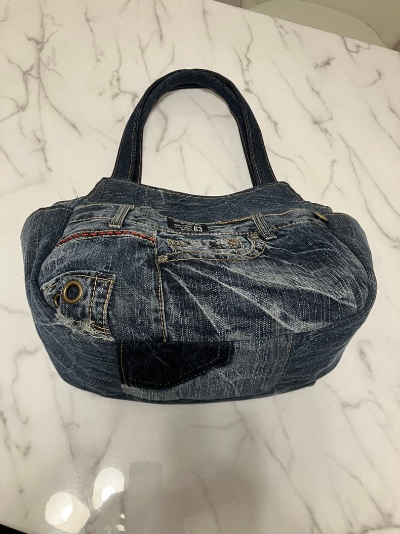 547 そらママ専用大きめデニムリメイクバック　ハンドメイド