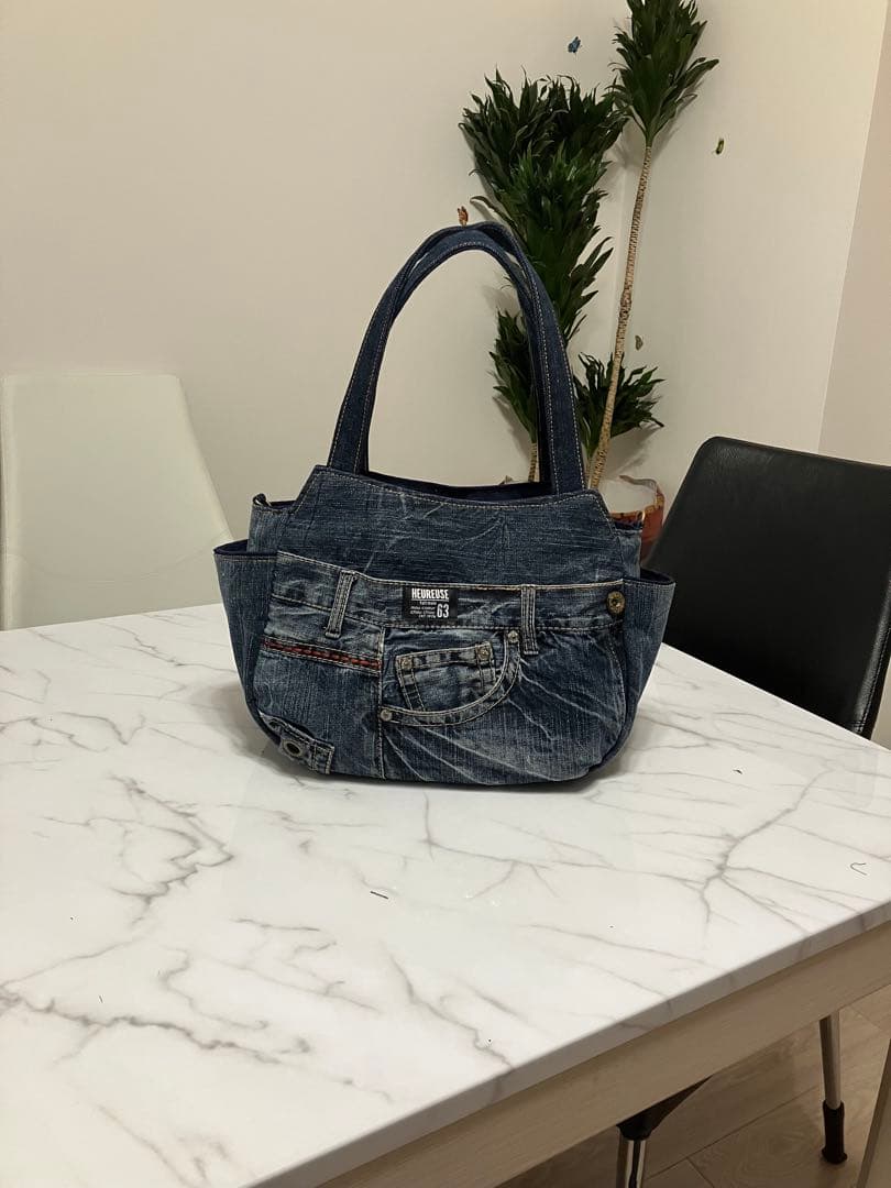 547 そらママ専用大きめデニムリメイクバック　ハンドメイド