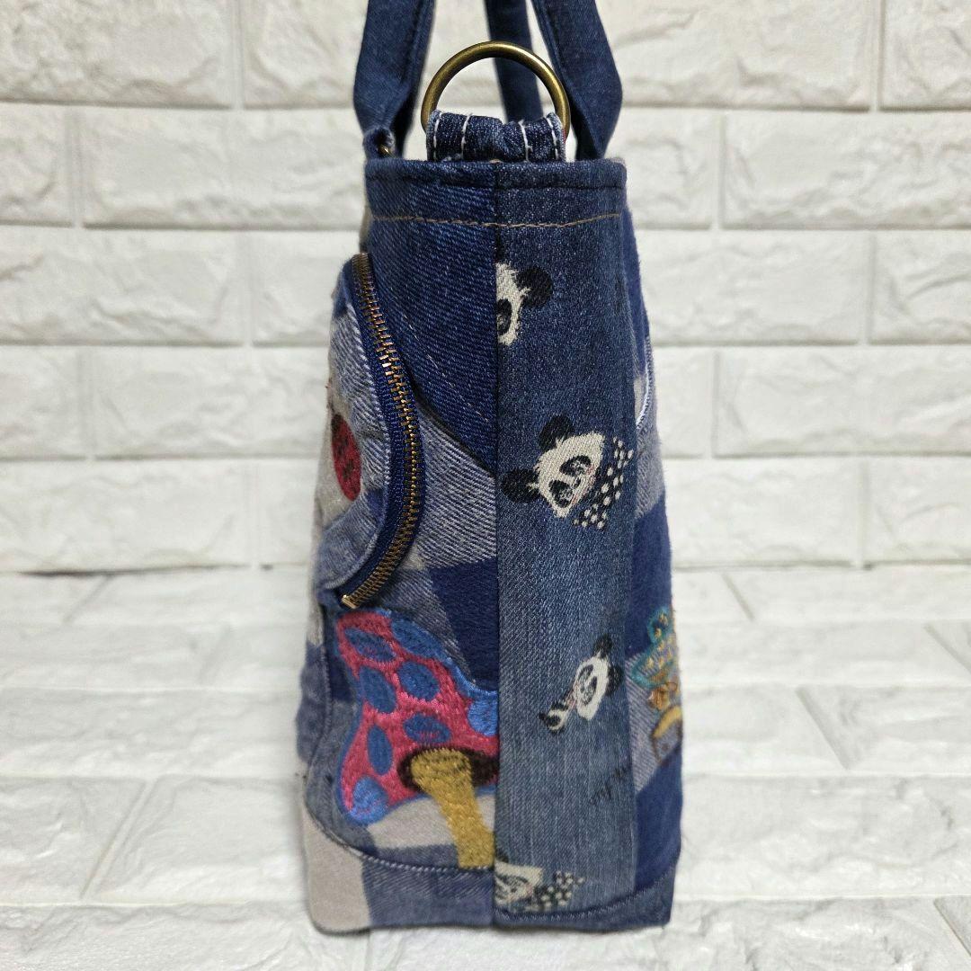 915 デニム＊リメイク＊パンダ＊バッグ＊トートバッグ