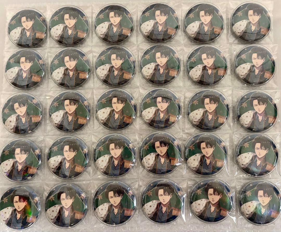 【進撃の巨人】リヴァイ 缶バッジ カバー付き　30個セット♪