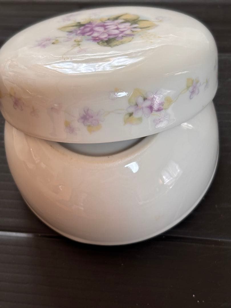 未使用ビンテージ❣️イマン すみれ 陶器小物入れ