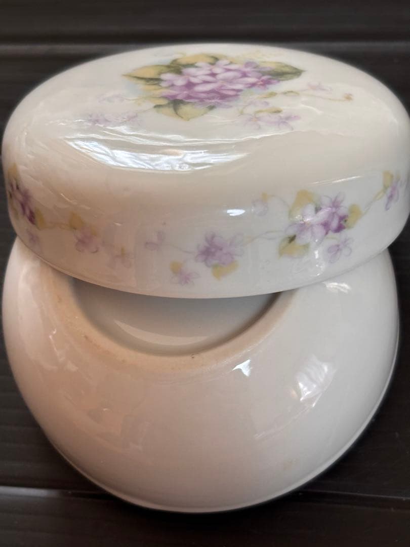 未使用ビンテージ❣️イマン すみれ 陶器小物入れ