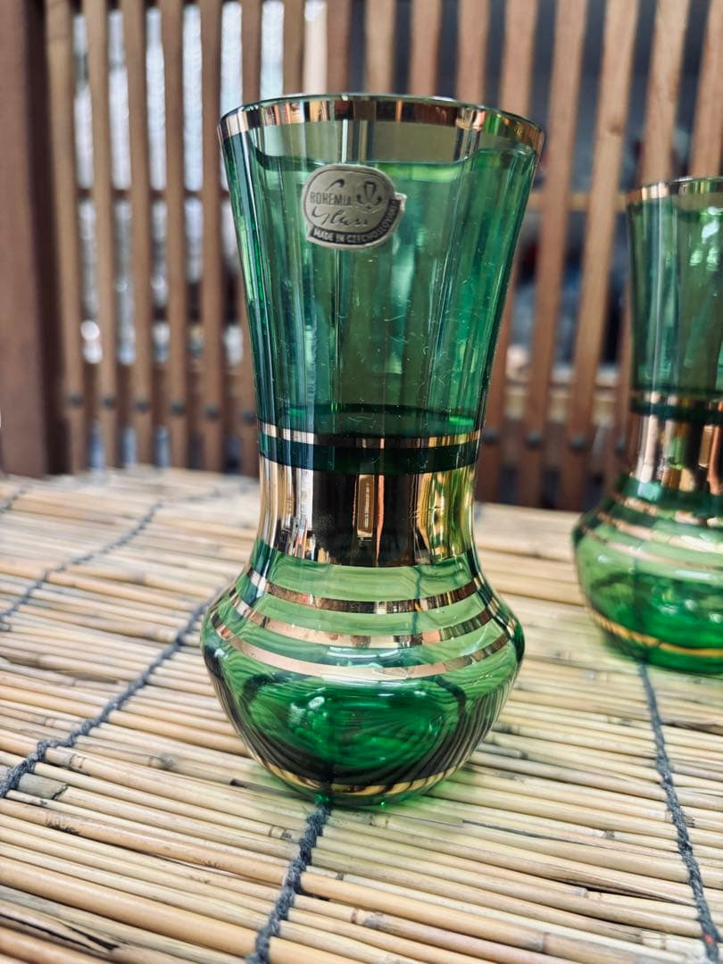 ＡＴー９２ ボヘミアン グラス ６客揃い 新品未使用品 豪華美品，良品