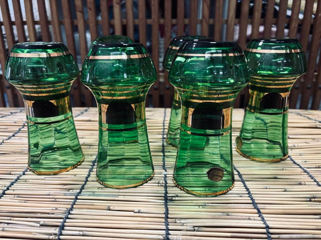 ＡＴー９２ ボヘミアン グラス ６客揃い 新品未使用品 豪華美品，良品