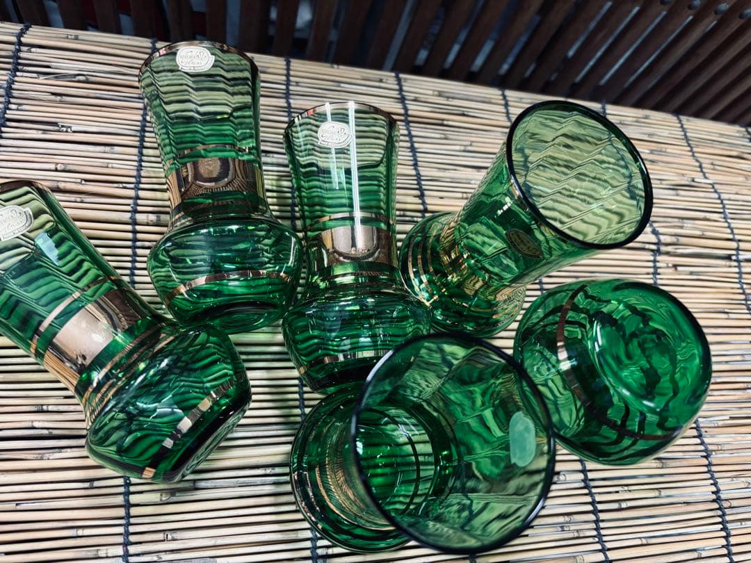 ＡＴー９２ ボヘミアン グラス ６客揃い 新品未使用品 豪華美品，良品