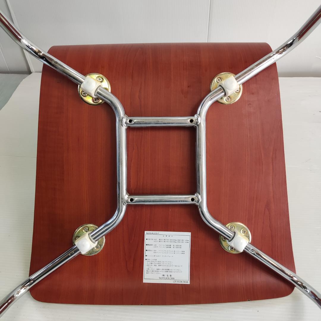 数日セール【４脚セット】弘益　ＡＬＥＳチェア パッドなし メッキ脚【ALES】