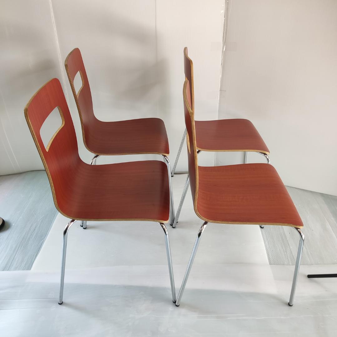 数日セール【４脚セット】弘益　ＡＬＥＳチェア パッドなし メッキ脚【ALES】