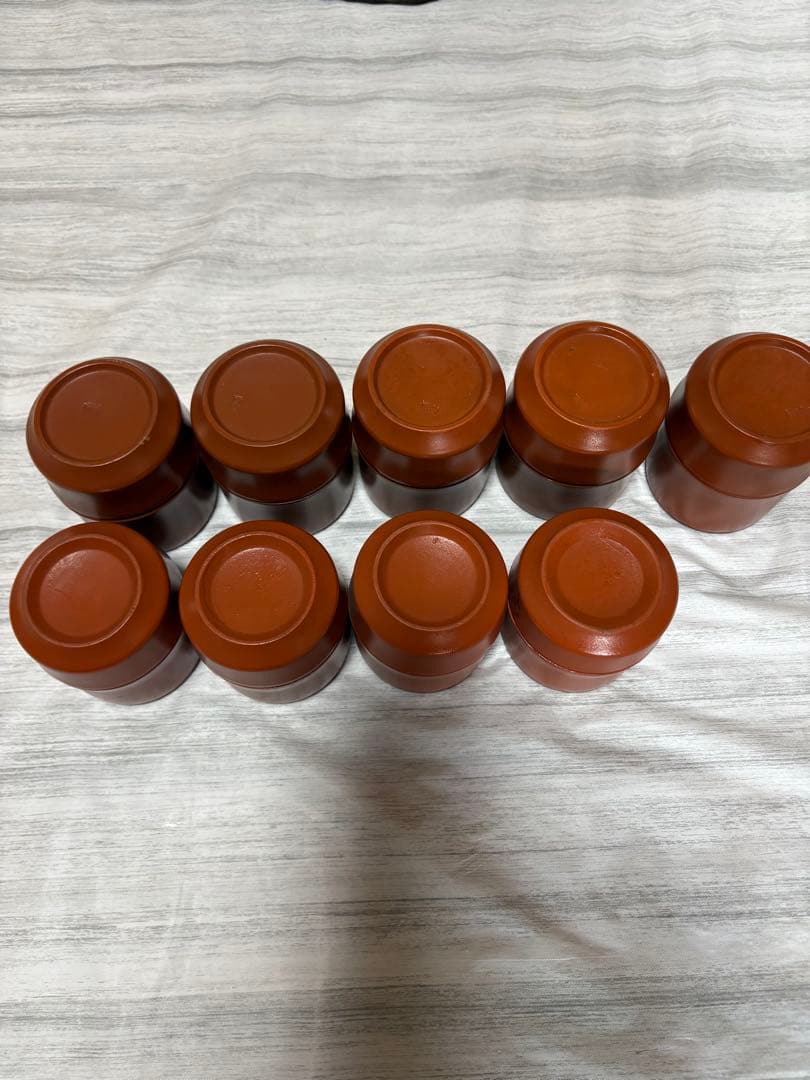 昭和レトロ　昭和レトロ 桜樺細工 丸型 茶櫃 湯呑み茶碗 茶器セット