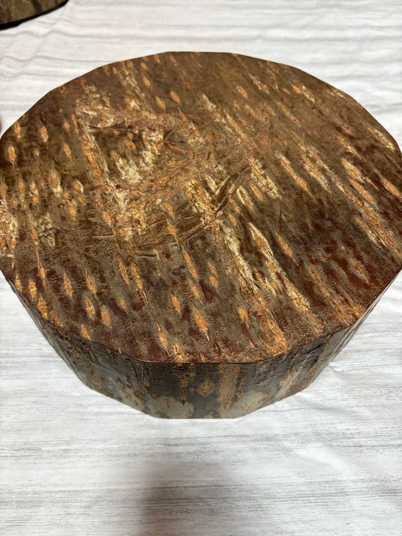 昭和レトロ　昭和レトロ 桜樺細工 丸型 茶櫃 湯呑み茶碗 茶器セット