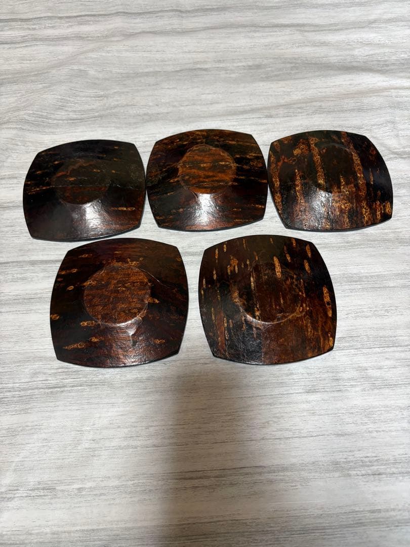 昭和レトロ　昭和レトロ 桜樺細工 丸型 茶櫃 湯呑み茶碗 茶器セット