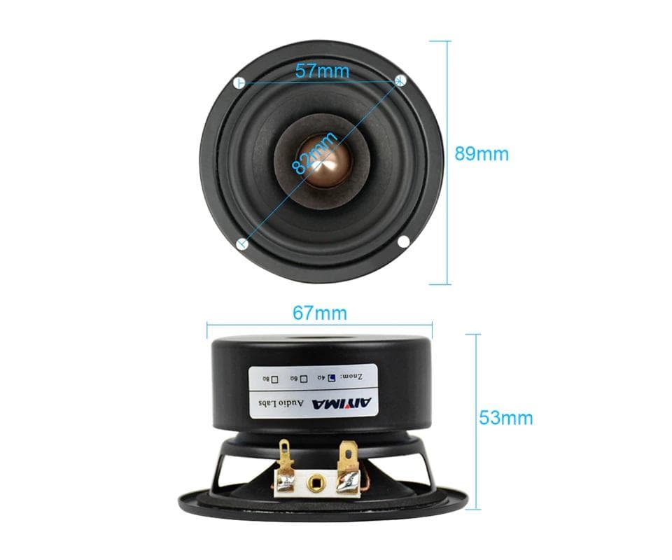 3インチ 78mm フルレンジスピーカー フェーズプラグ 2個 4Ω 15W