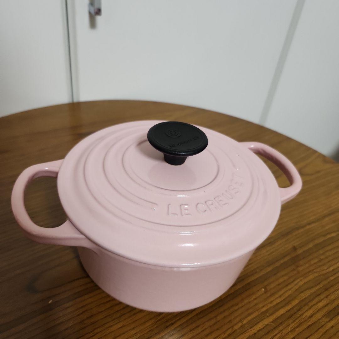 【LE CREUSET】ココットロンド 両手鍋 直径：約16cm ピンク