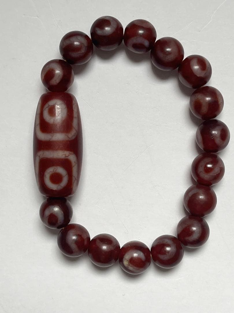 希少品　四川省専門店購入　天珠　ブレスレット　数珠　ジービーズ　とんぼ玉