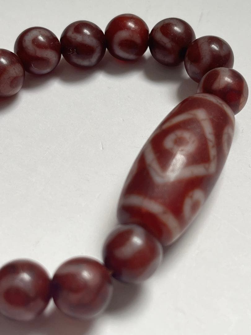 希少品　四川省専門店購入　天珠　ブレスレット　数珠　ジービーズ　とんぼ玉