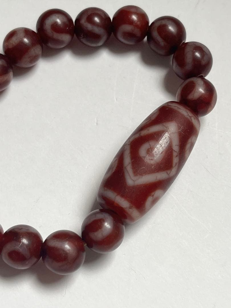 希少品　四川省専門店購入　天珠　ブレスレット　数珠　ジービーズ　とんぼ玉