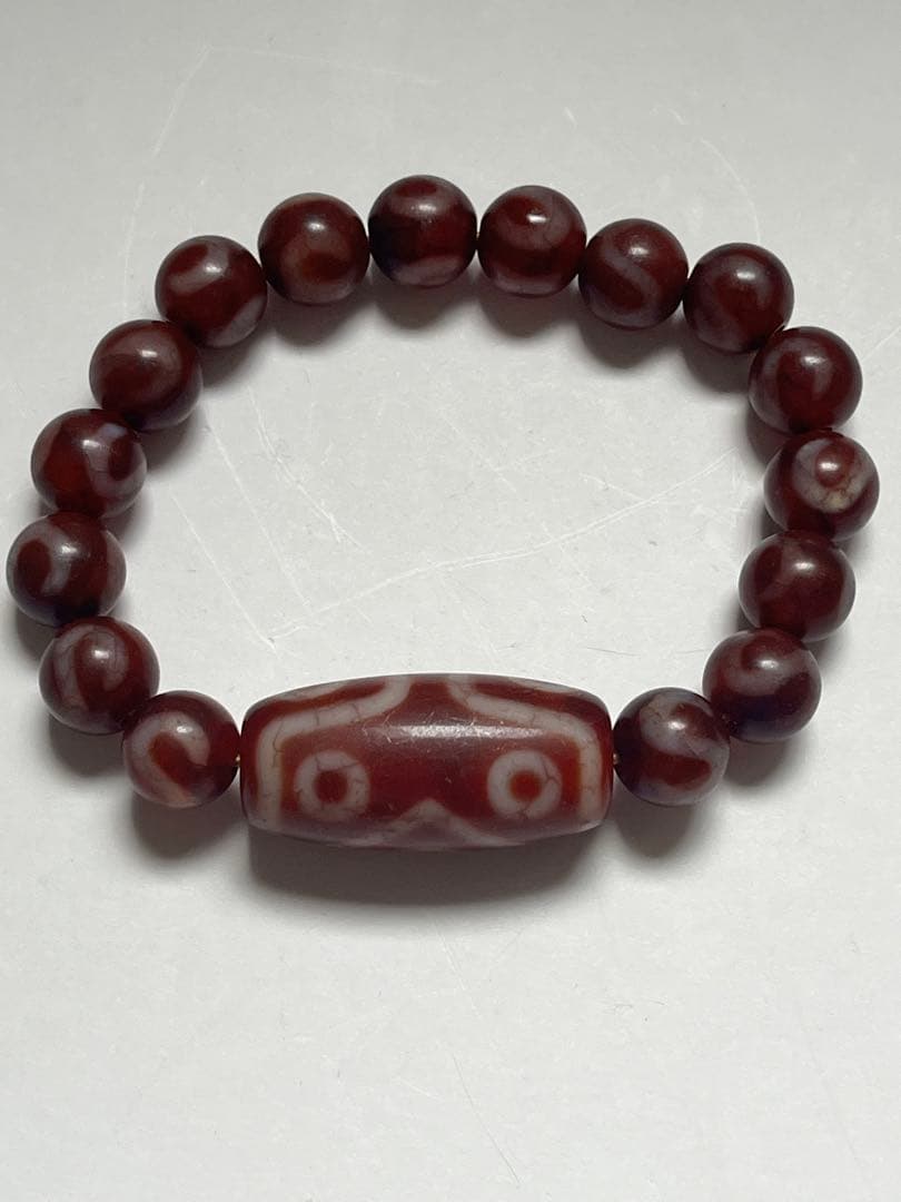 希少品　四川省専門店購入　天珠　ブレスレット　数珠　ジービーズ　とんぼ玉