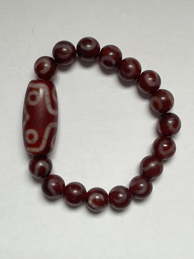 希少品　四川省専門店購入　天珠　ブレスレット　数珠　ジービーズ　とんぼ玉